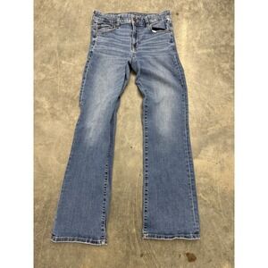 American Eagle Favorite Boyfriend Jeans Women's Size 8 Blue Flare Distressed Y2K
